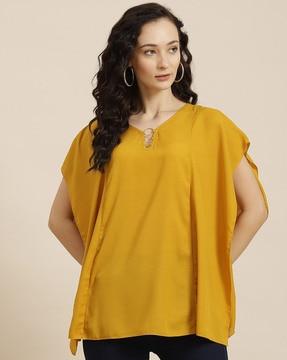 v-neck tunic with batwing sleeves