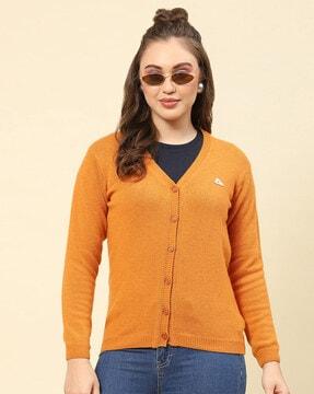 v-neck woollen cardigan