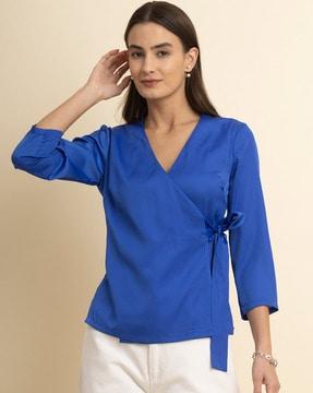 v-neck wrap top