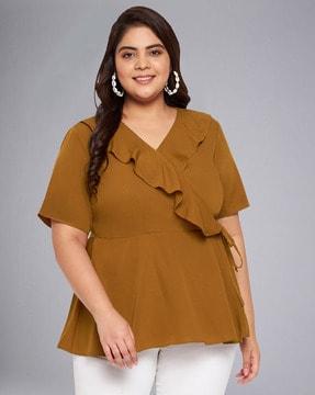 v-neck wrap top