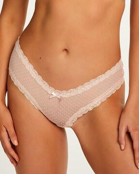 v-shaped mesh brazilian knickers