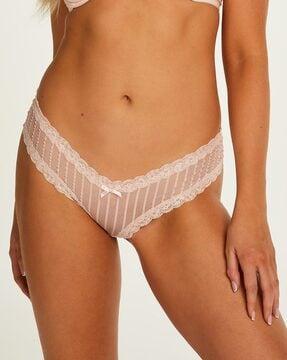 v-shaped mesh brazilian knickers