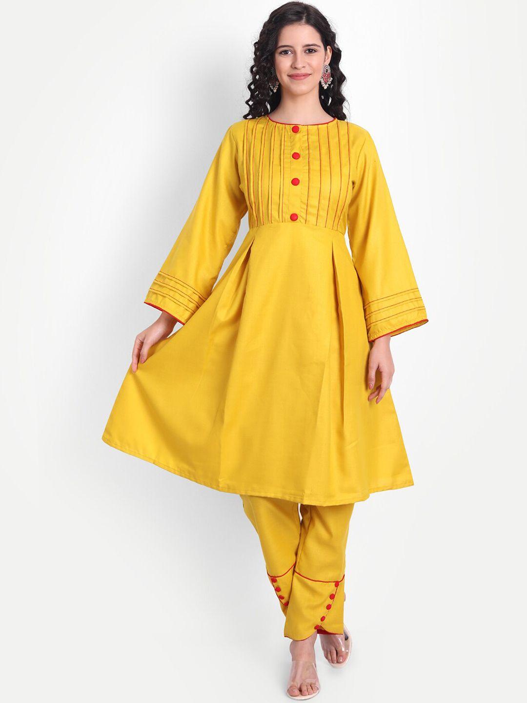 v tradition women pleated kurta with trousers