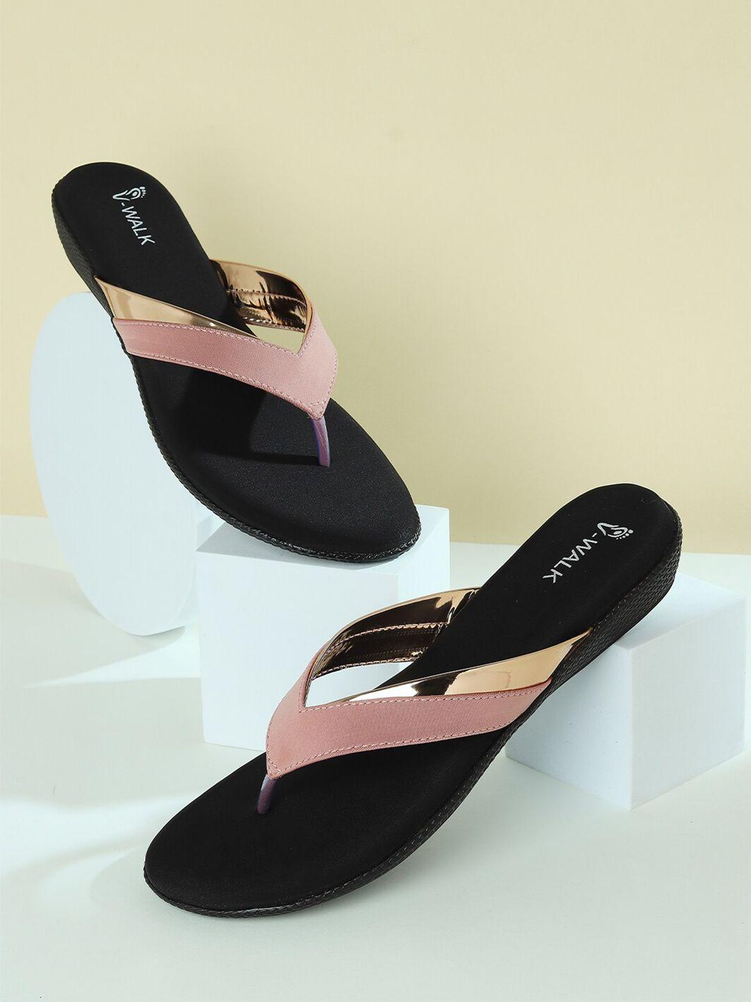 v-walk colourblocked open toe flats