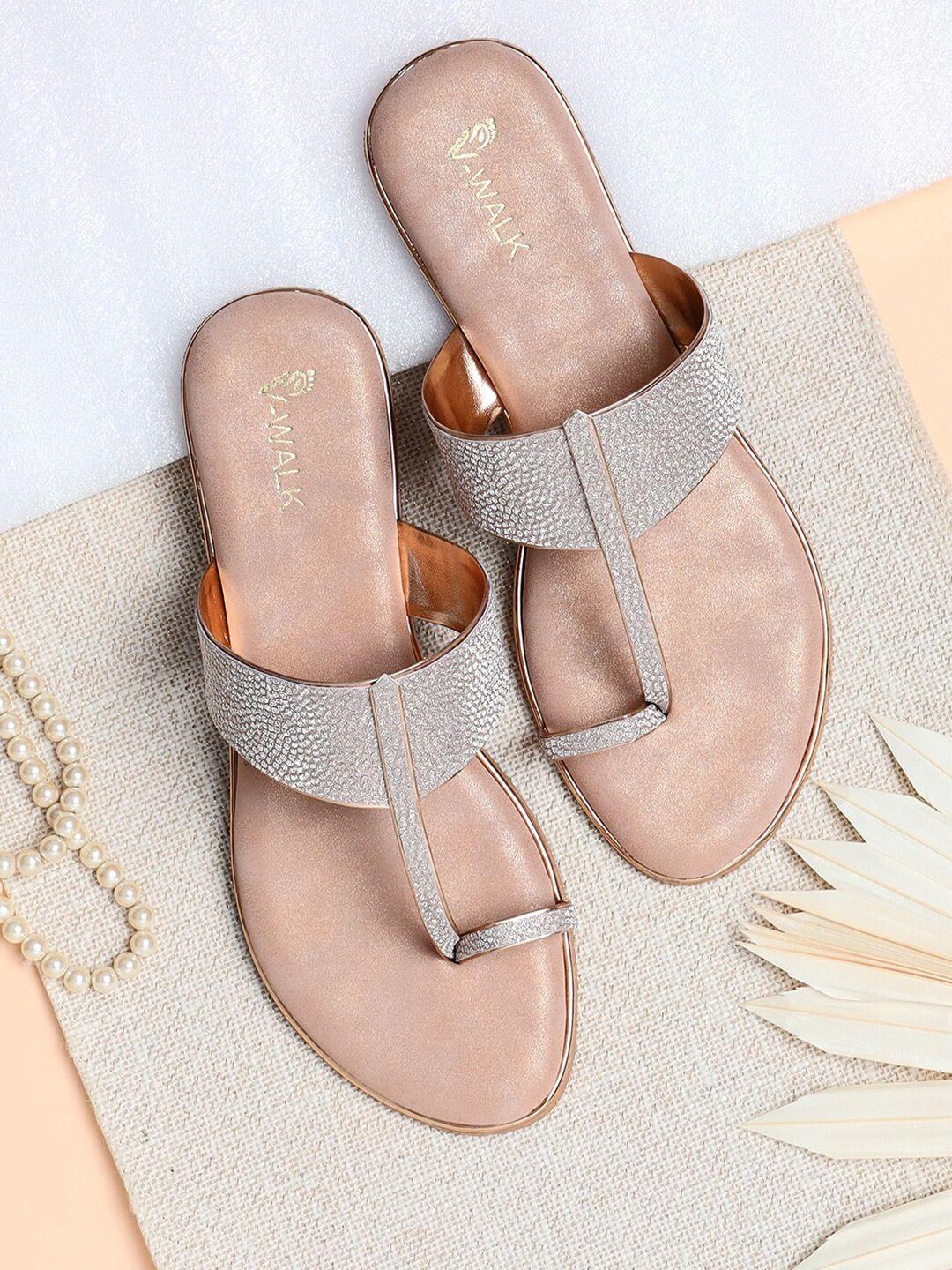 v-walk embellished one toe flats