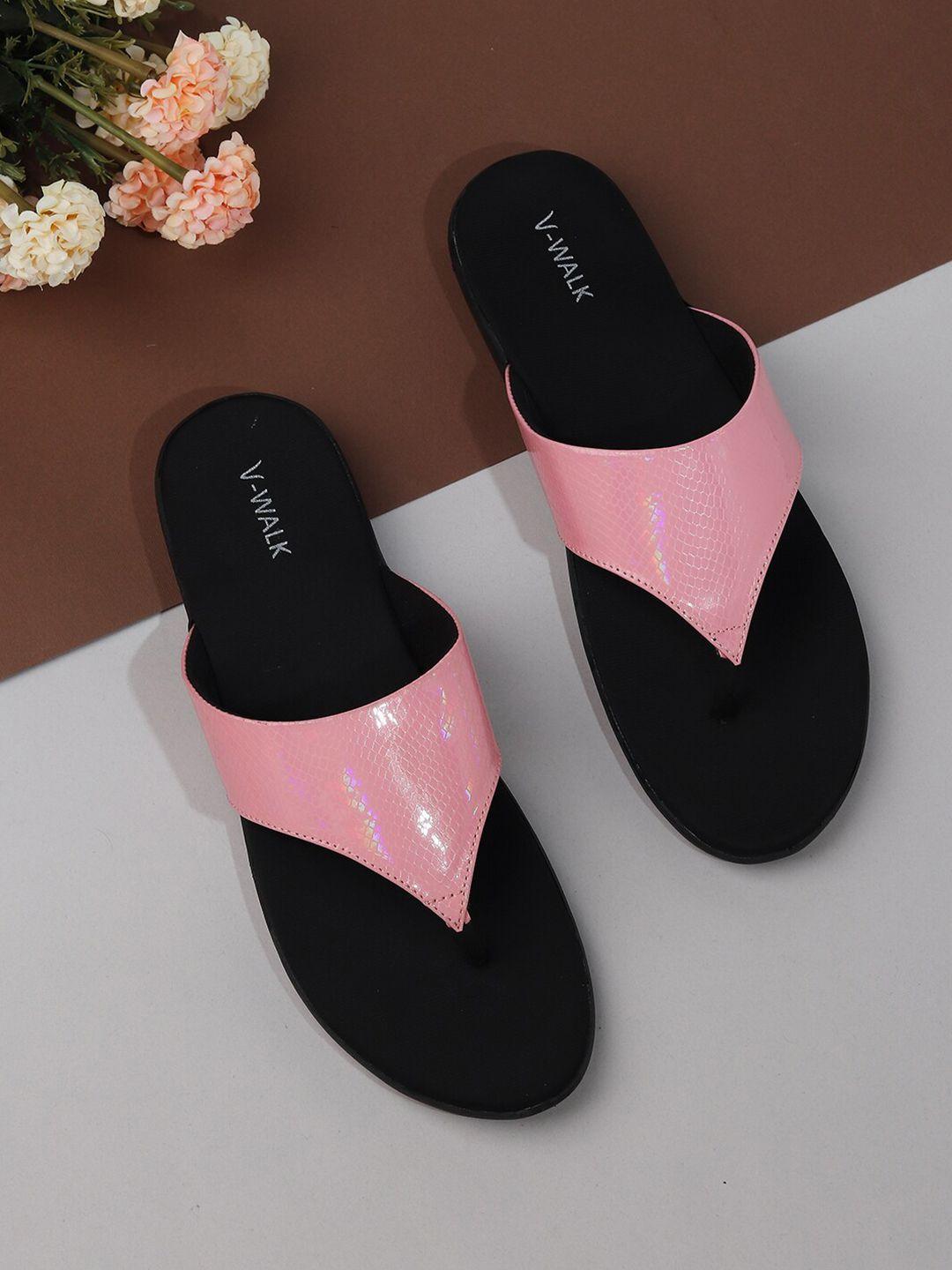 v-walk textured open toe flats