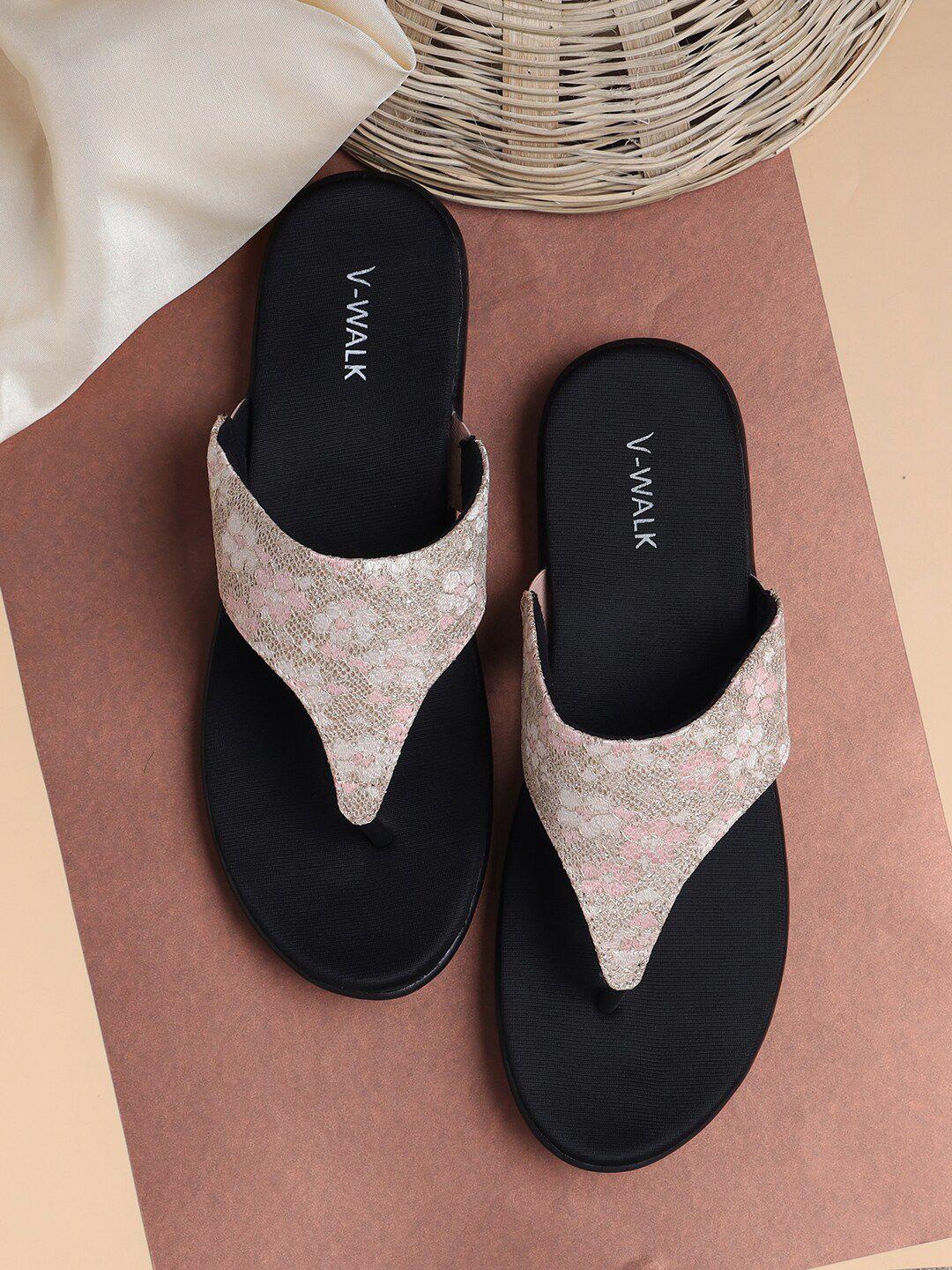 v-walk women printed t-strap flats