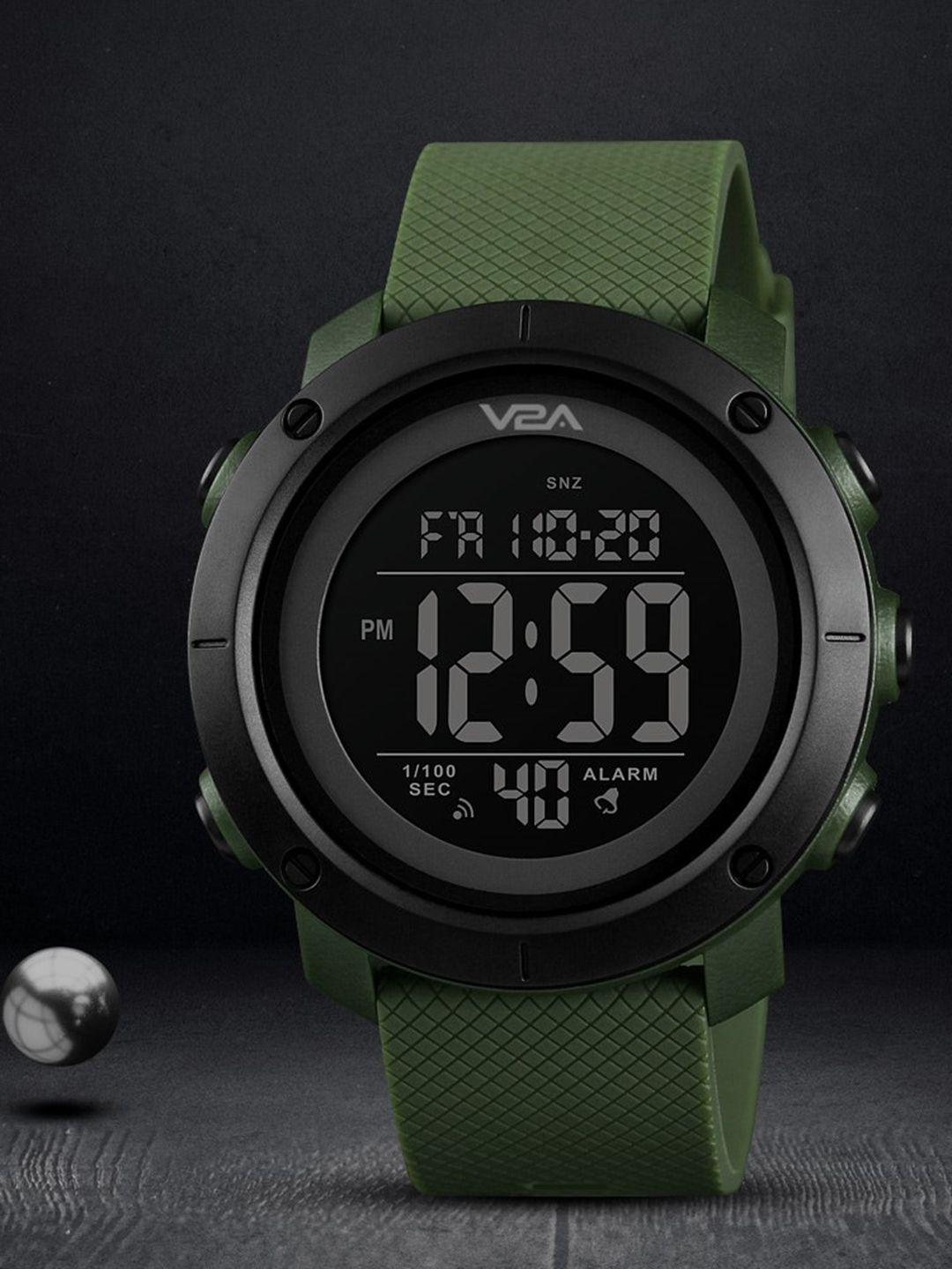 v2a men green dial & green straps multi function digital watch