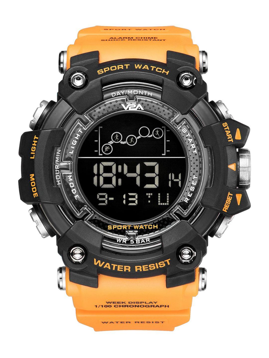 v2a men dial & straps digital multi function watch v2a-dm1802-orange