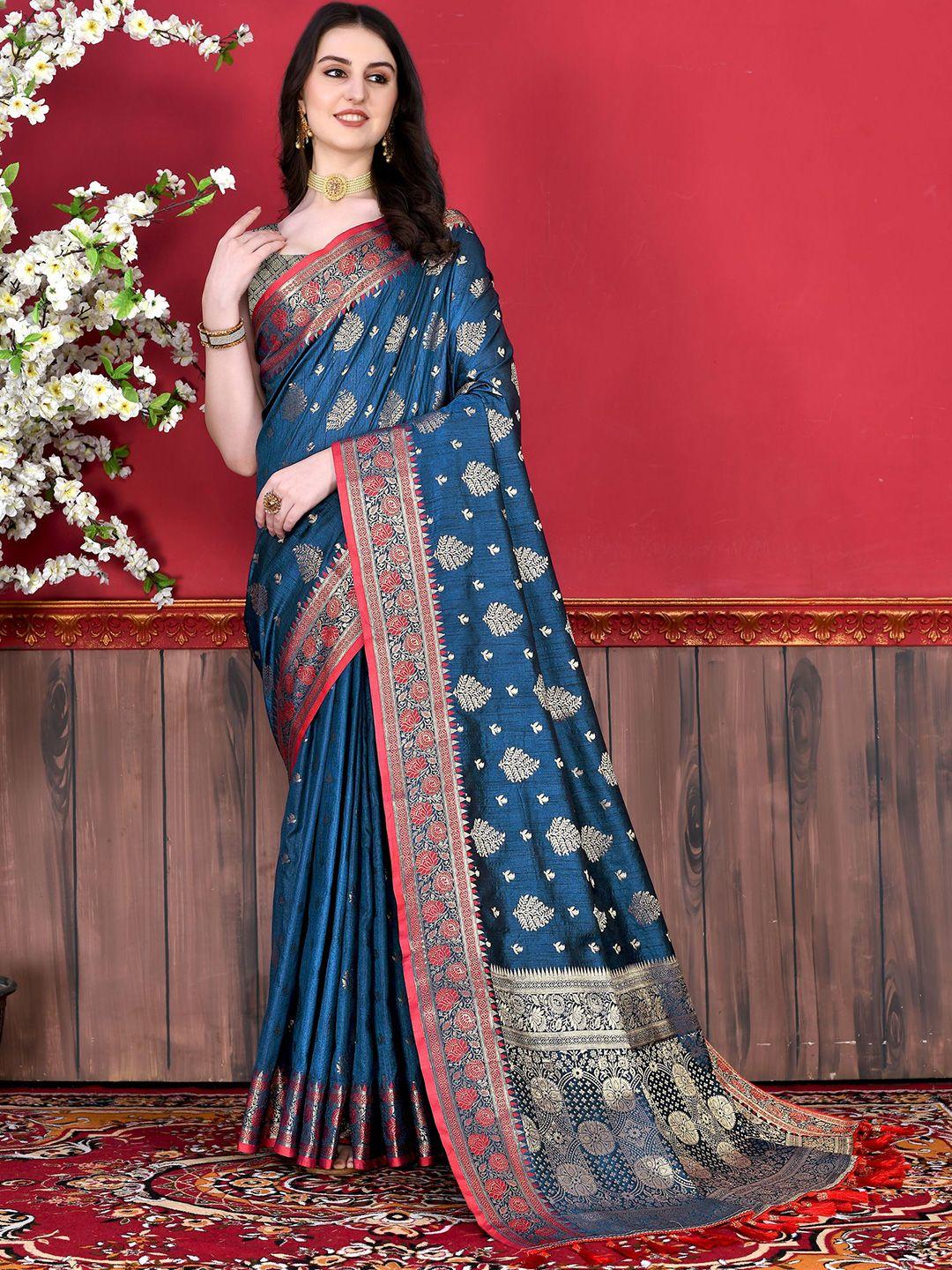 v3 fashion studio ethnic motifs woven design zari pure silk banarasi saree