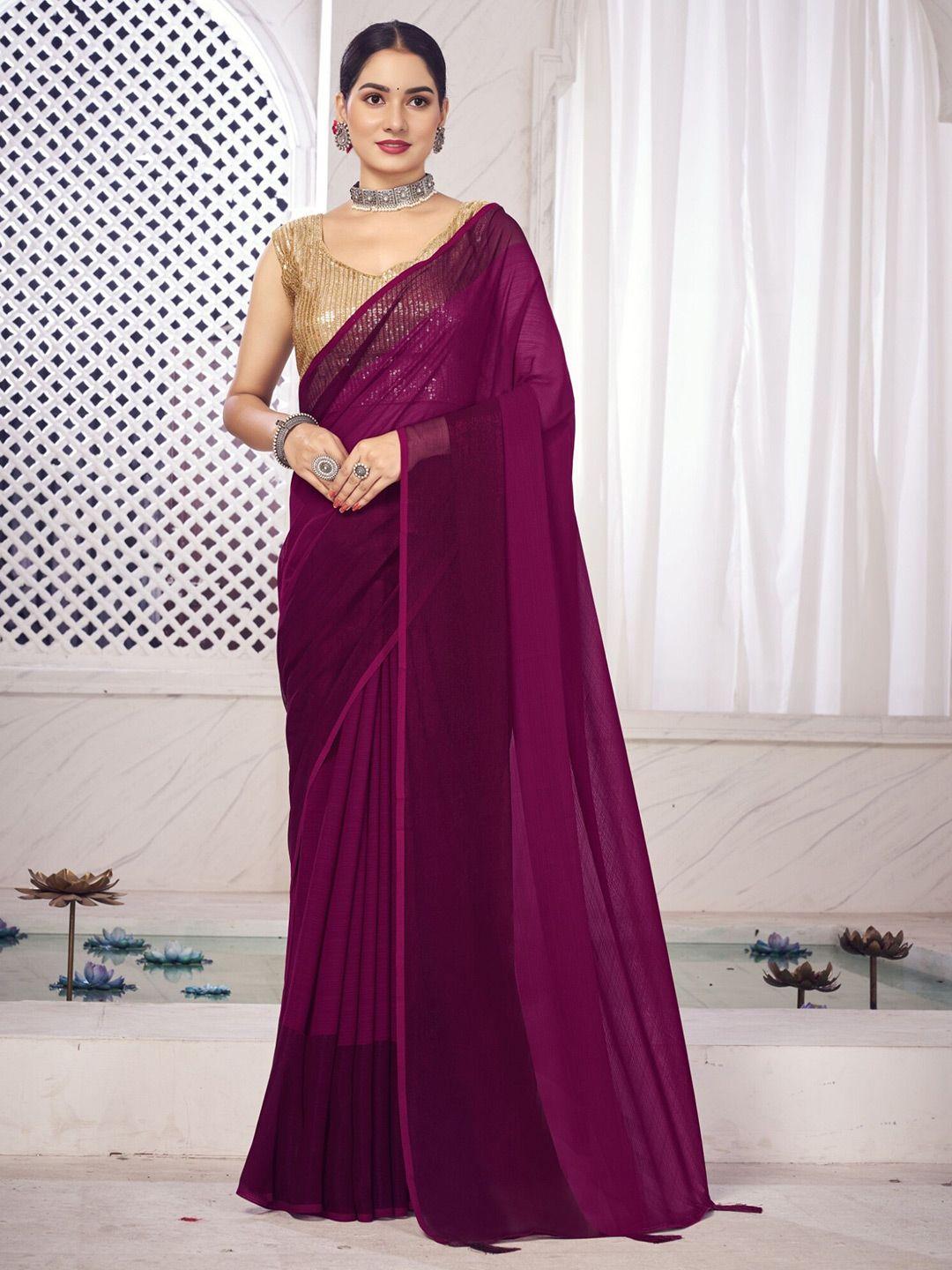 v3 fashion studio sequinned pure chiffon saree