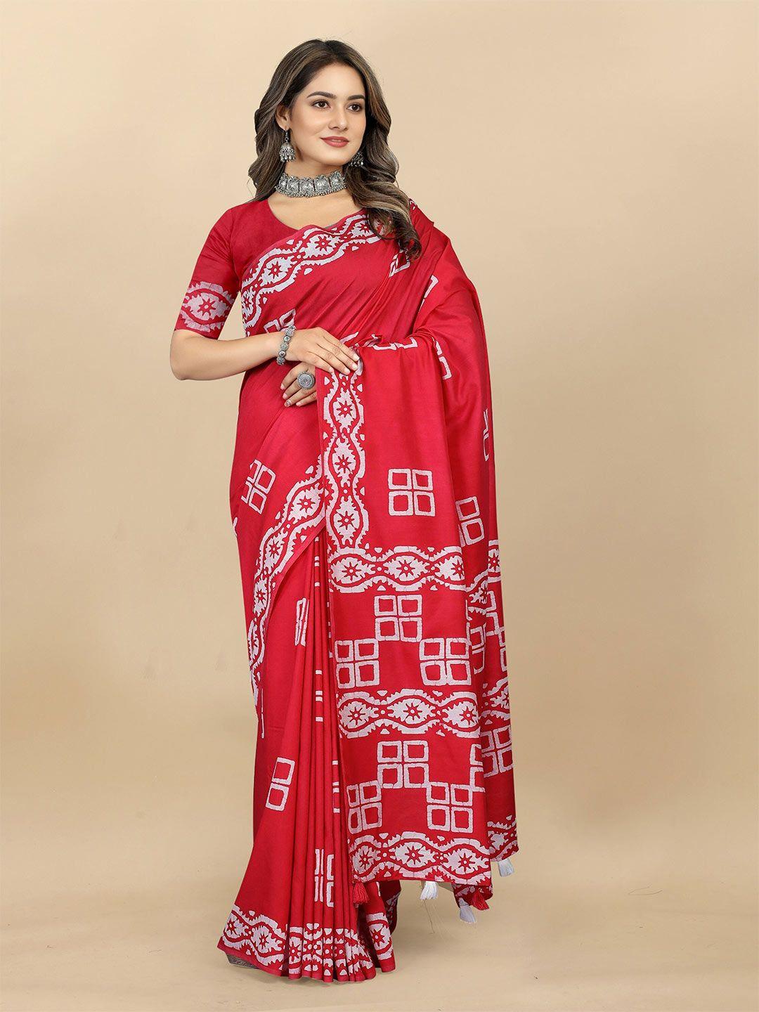 v3 fashion studio batik printed pure cotton kota saree