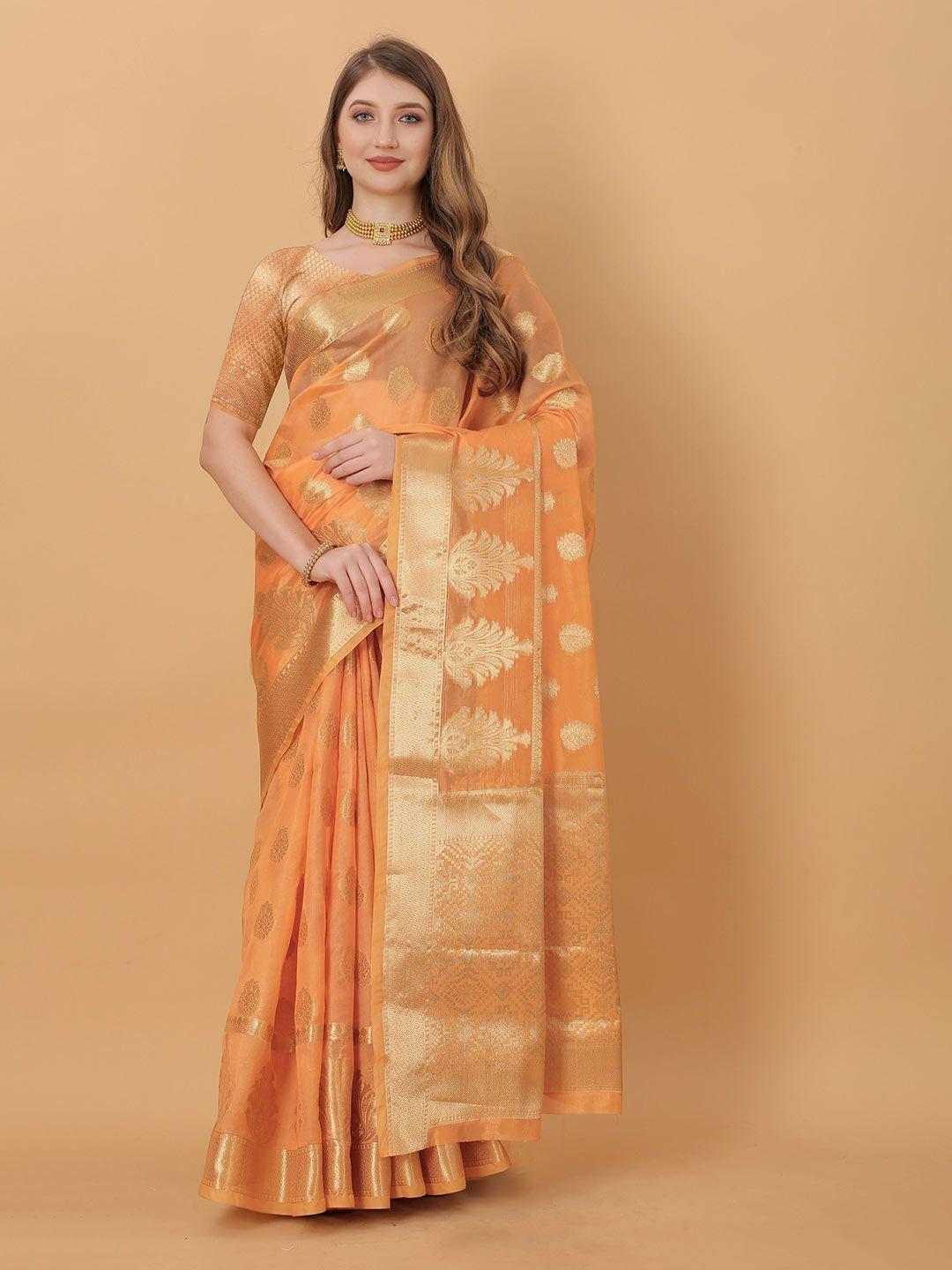 v3 fashion studio ethnic motifs zari organza jamdani saree
