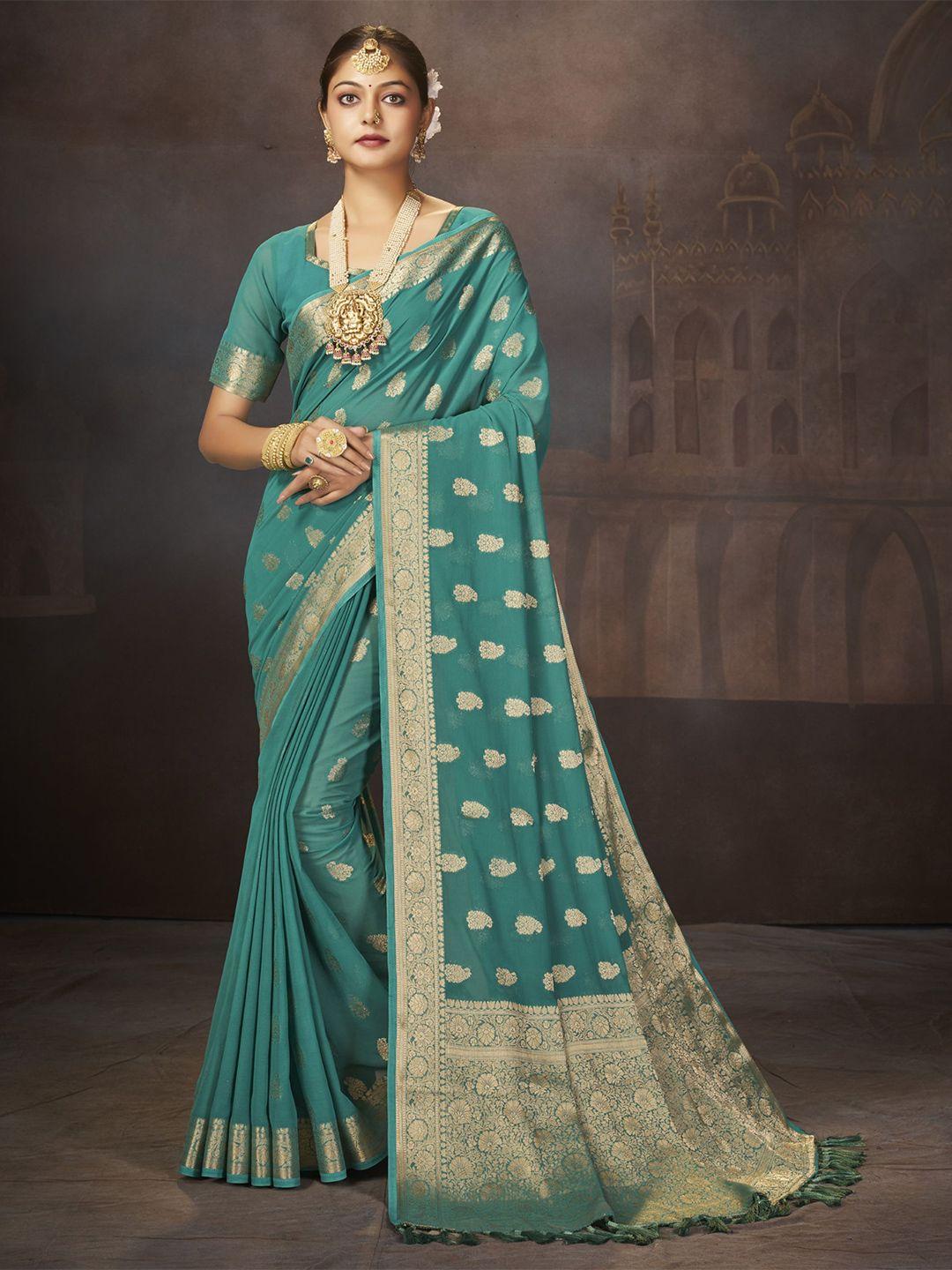 v3 fashion studio ethnic motifs zari pure georgette banarasi saree