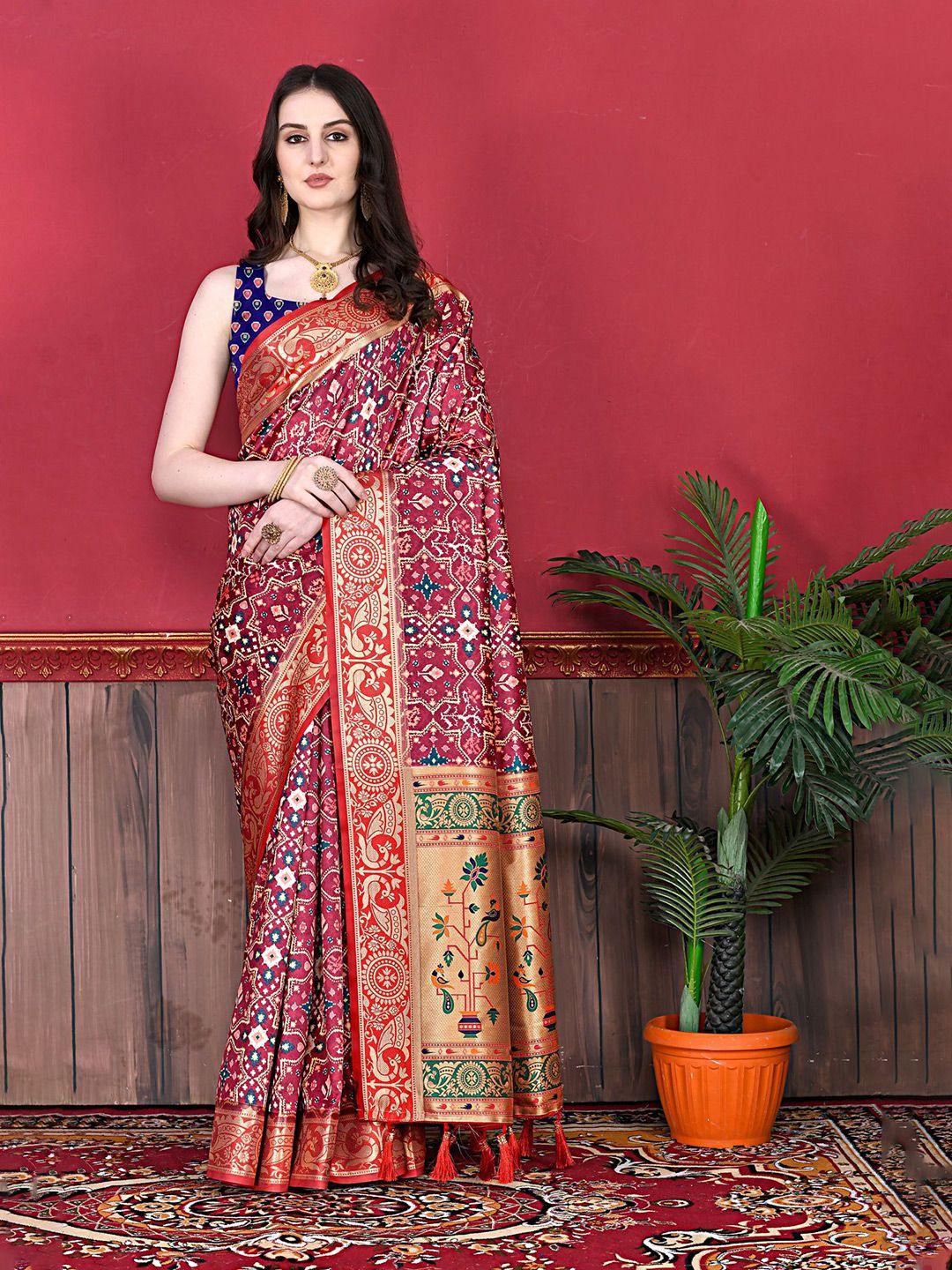 v3 fashion studio ethnic motifs zari pure silk banarasi saree