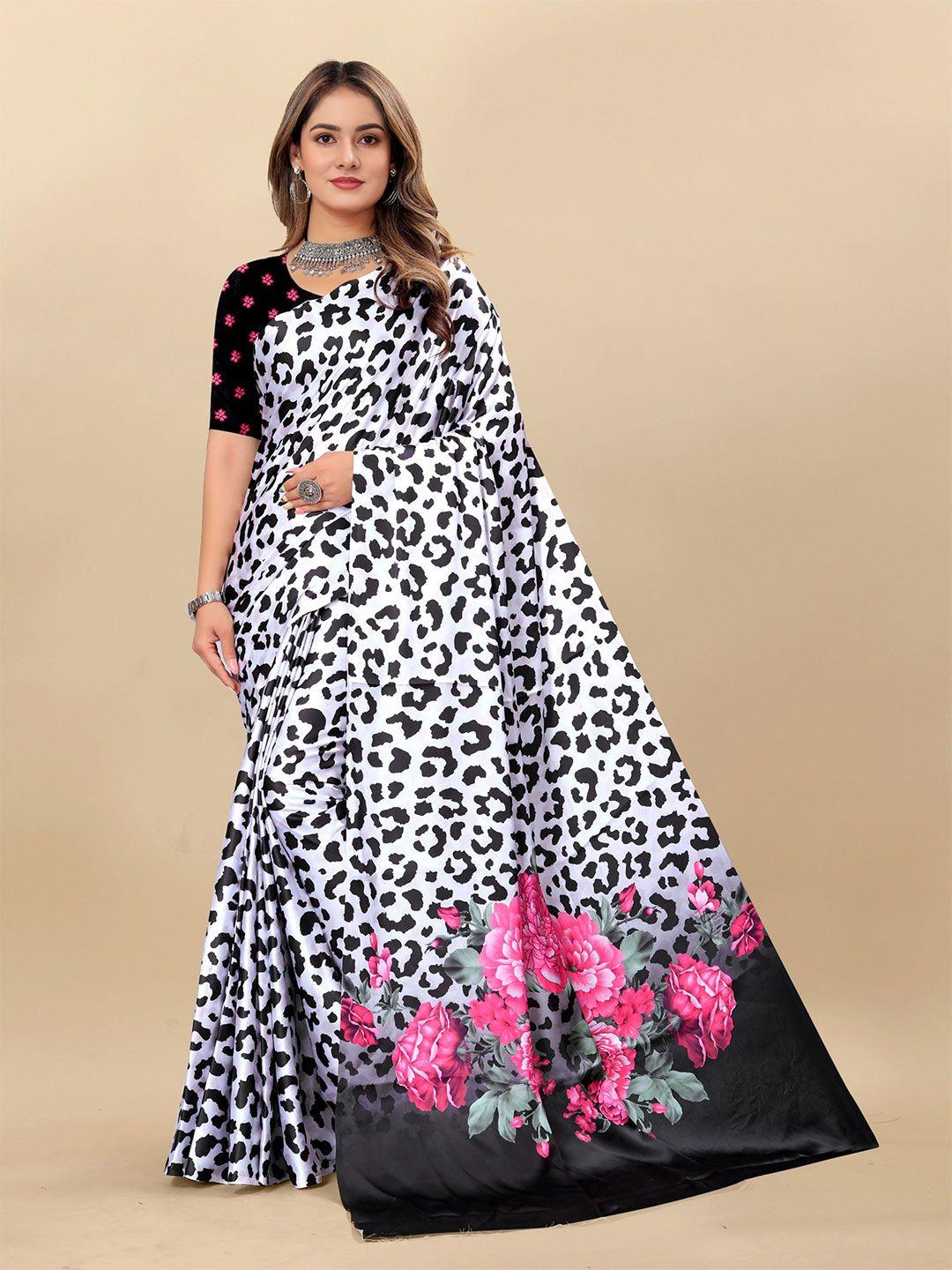 v3 fashion studio floral printed satin saree