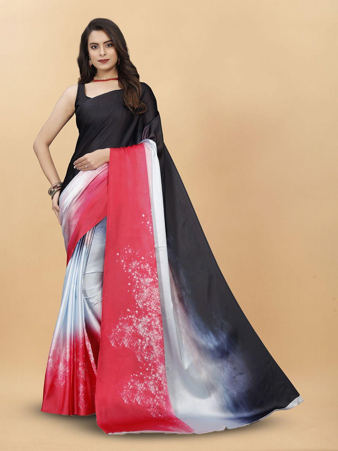 v3 fashion studio ombre print dyed satin saree