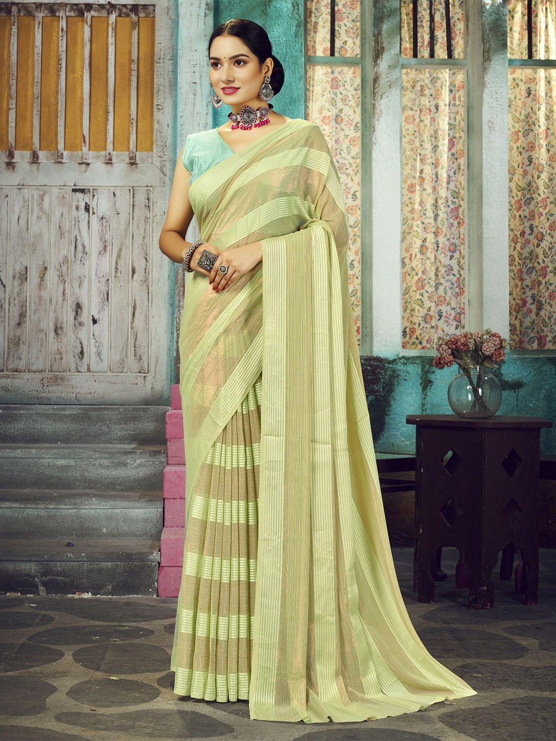 v3 fashion studio striped pure chiffon banarasi saree