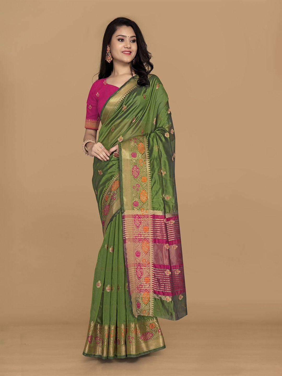 v3 fashion studio woven design zari organza baluchari saree