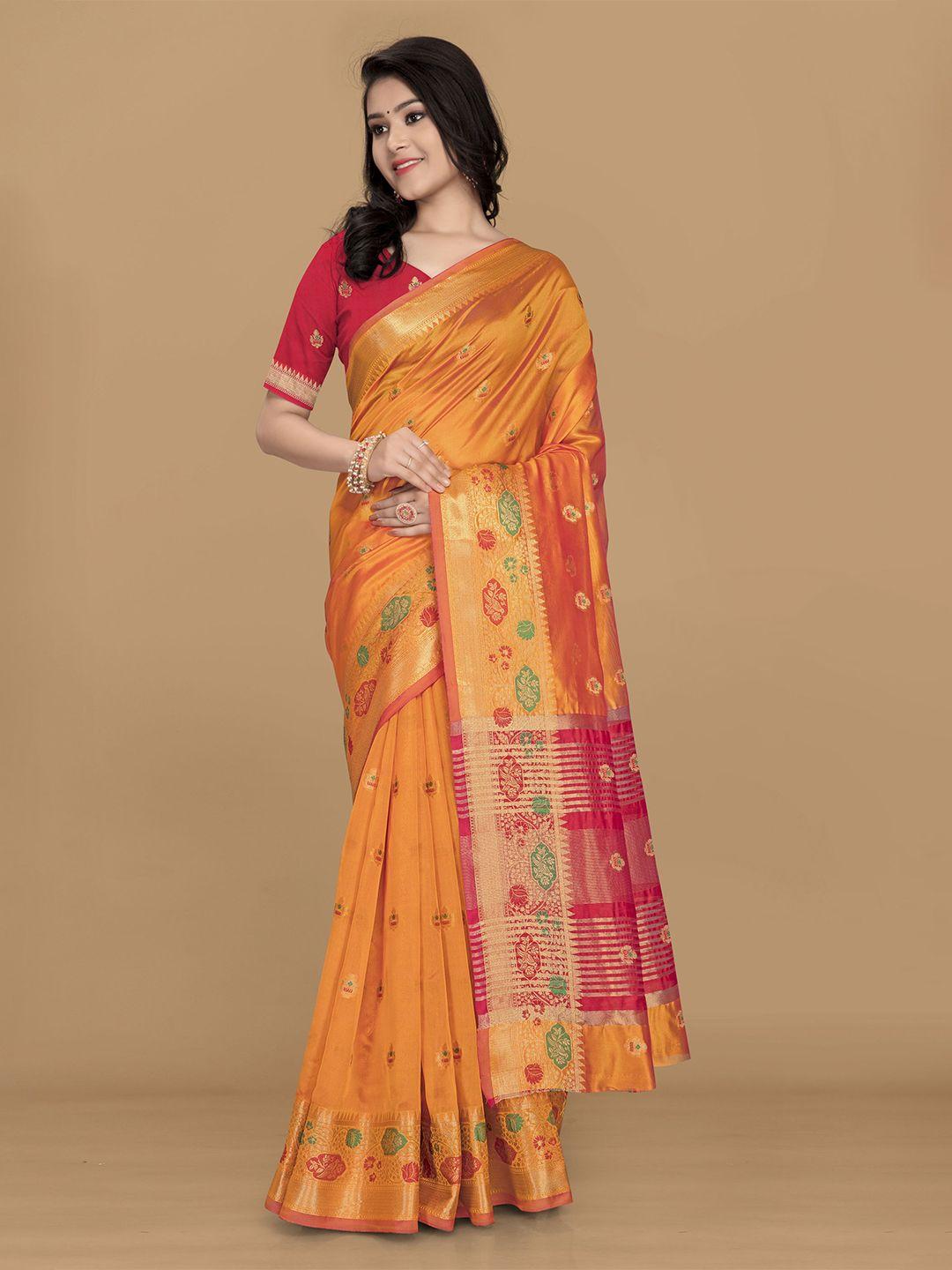 v3 fashion studio woven design zari organza baluchari saree