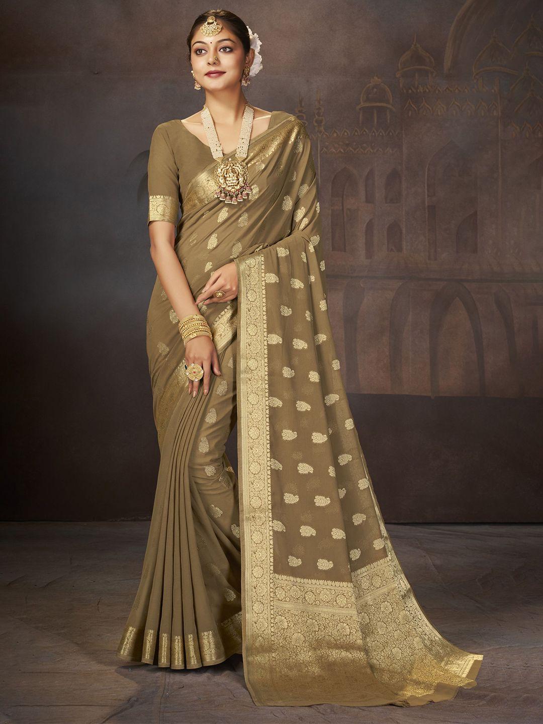 v3 fashion studio woven design zari pure georgette banarasi saree