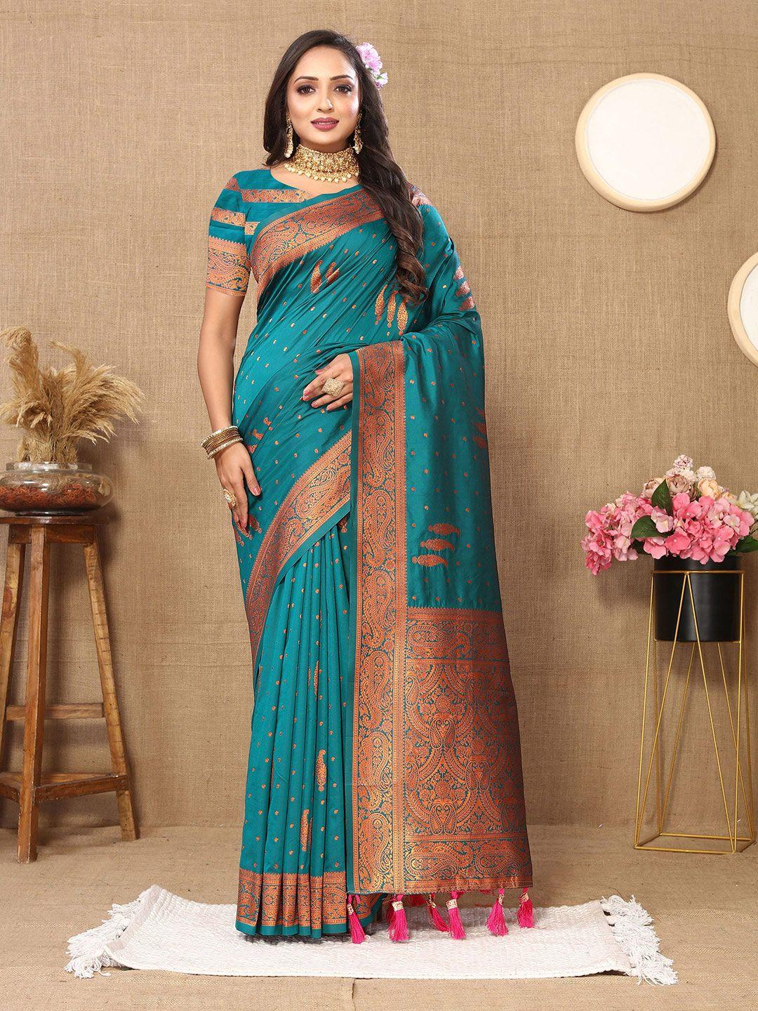 v3 fashion studio woven design zari pure silk banarasi saree