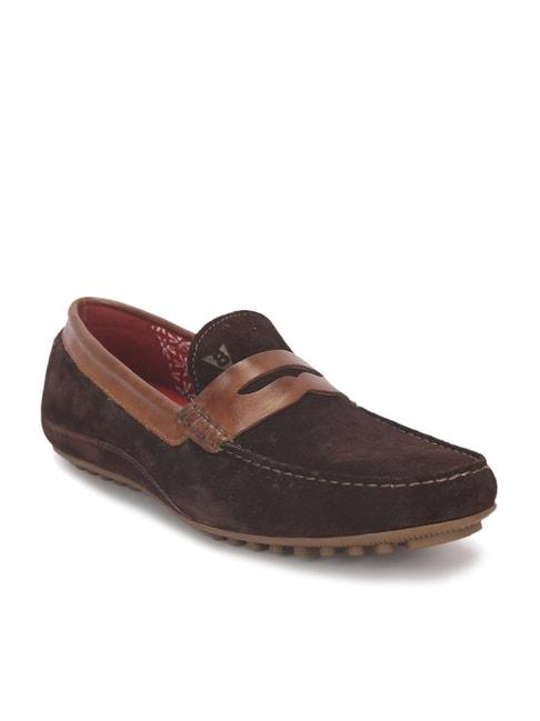 v8 by ruosh men's seti dark brown loafers