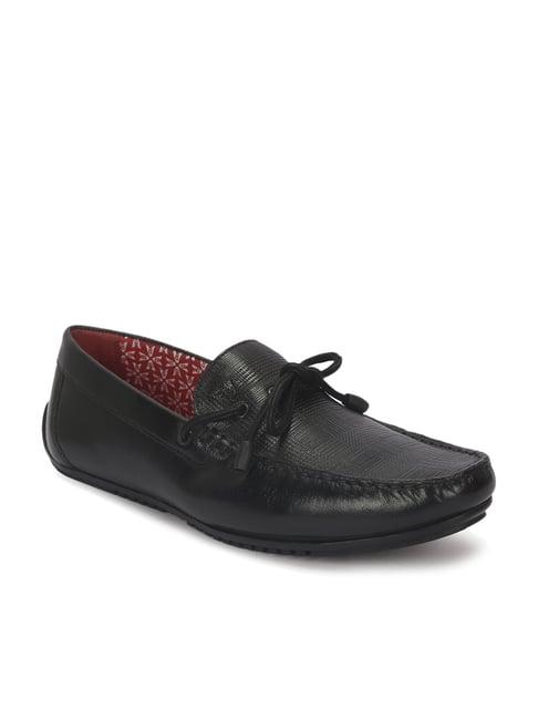 v8 by ruosh men's siena black boat shoes