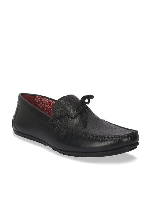 v8 by ruosh men's siena black boat shoes