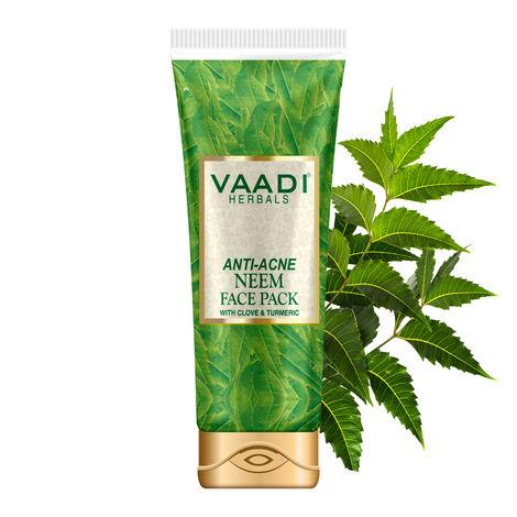 vaadi herbals anti acne neem face pack with clove & turmeric (120 g)