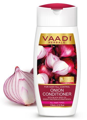 vaadi herbals onion conditioner for hair fall control & hair growth with wheat protein (110 ml)