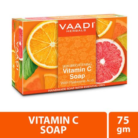 vaadi herbals vitamin c soap for tan removal & instant brightening (75 gms)