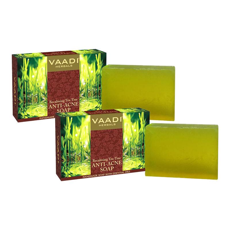 vaadi herbals anti-acne soap with becalming & tea tree oil - pack of 2