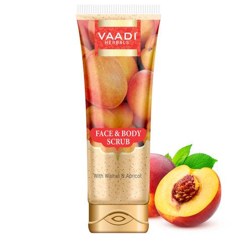 vaadi herbals face & body scrub with walnut & apricot (110 g)