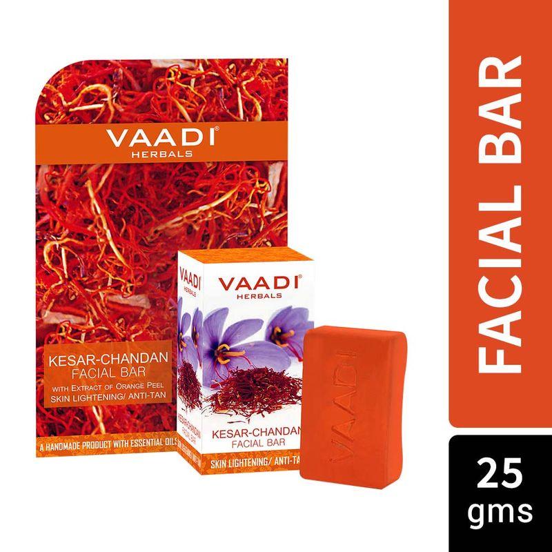 vaadi herbals kesar chandan facial bar with orange peel skin lightening / anti tan