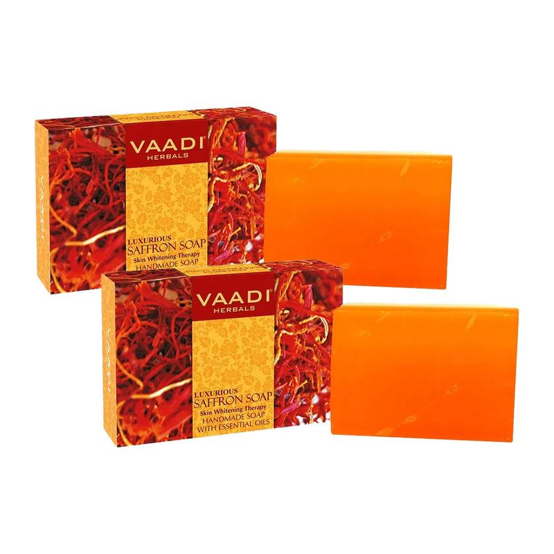 vaadi herbals luxurious saffron soap - skin whitening therapy - pack of 2