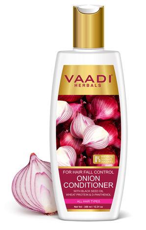 vaadi herbals onion conditioner for hair fall control & hair growth with wheat protein (350 ml)