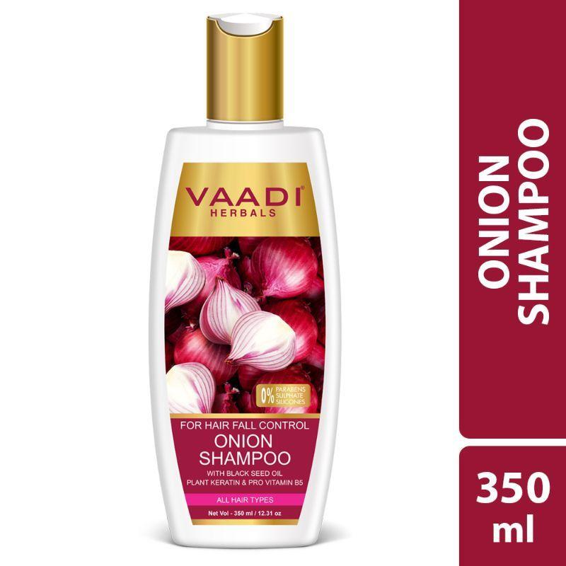 vaadi herbals onion shampoo for hair fall control with plant keratin & d panthenol