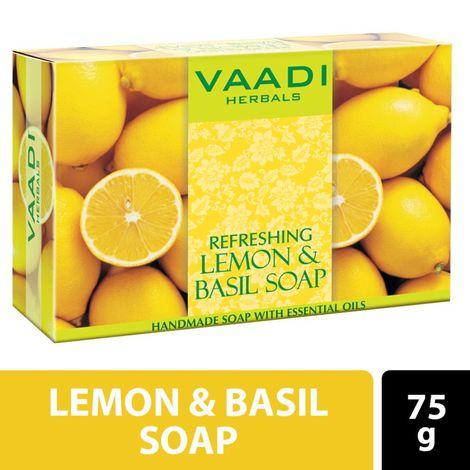 vaadi herbals refreshing lemon and basil soap (75 g)