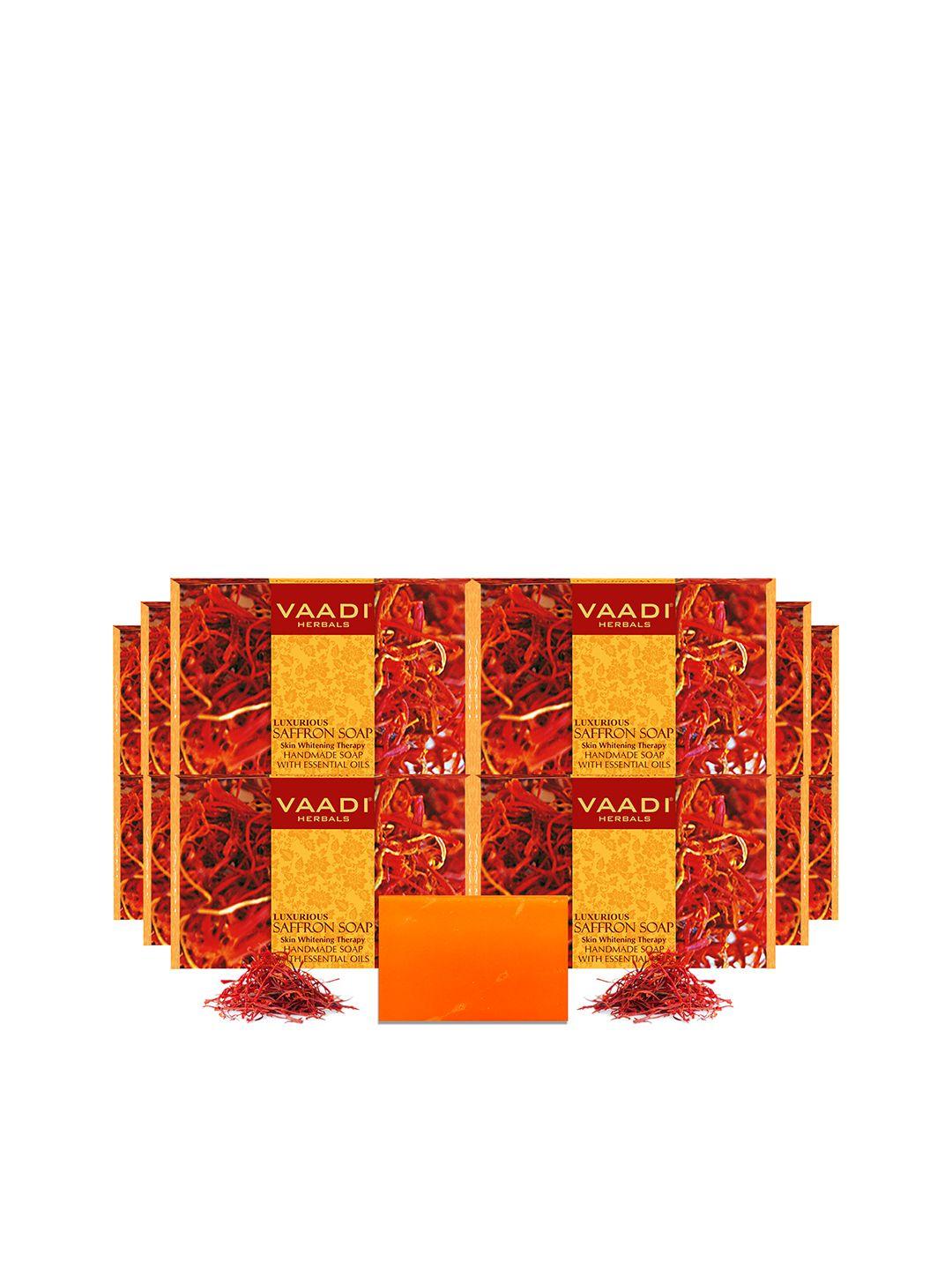 vaadi herbals set of 12 luxurious saffron soaps - skin whitening therapy - 75g each