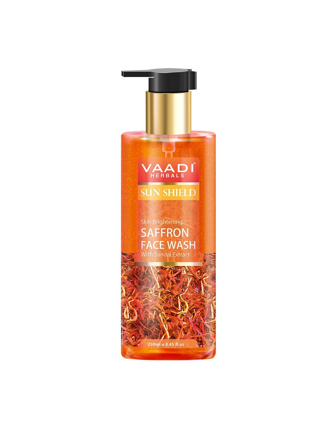 vaadi herbals sun shield skin whitening saffron face wash with sandal extract - 250 ml