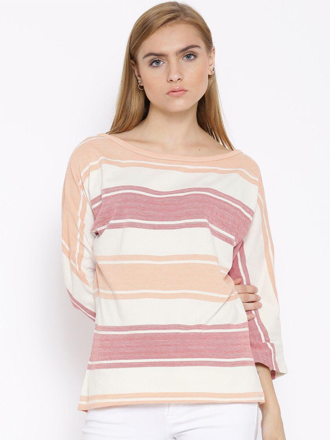 vaak multicoloured striped extended sleeves knitted regular top