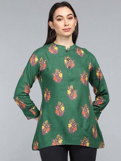 vaamsi green cotton printed tunic