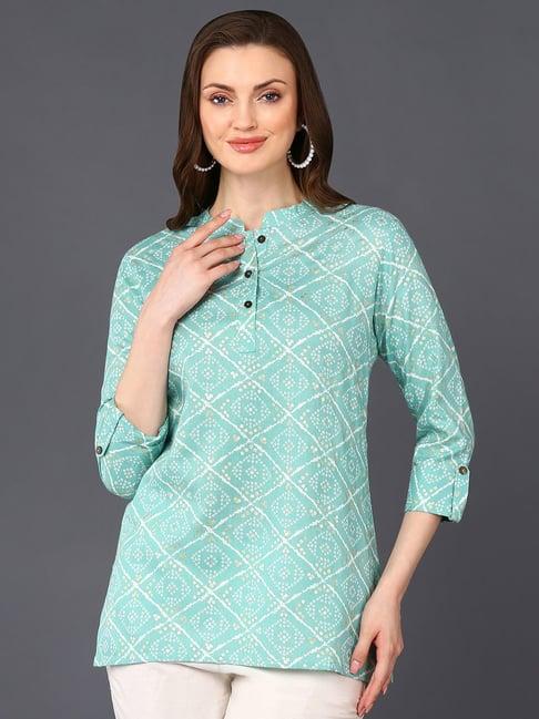 vaamsi turquoise printed tunic