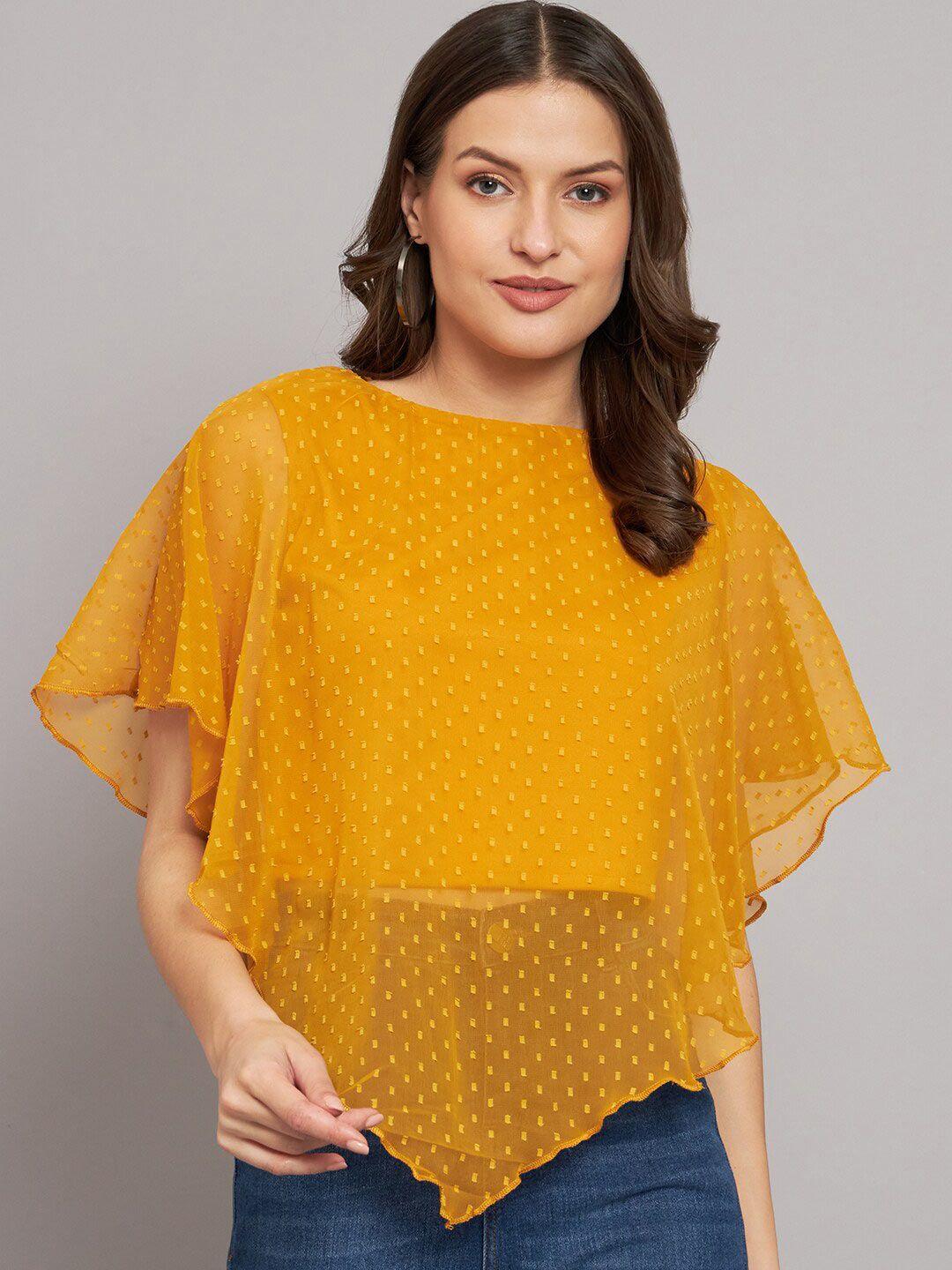 vaararo flutter sleeve georgette cape top