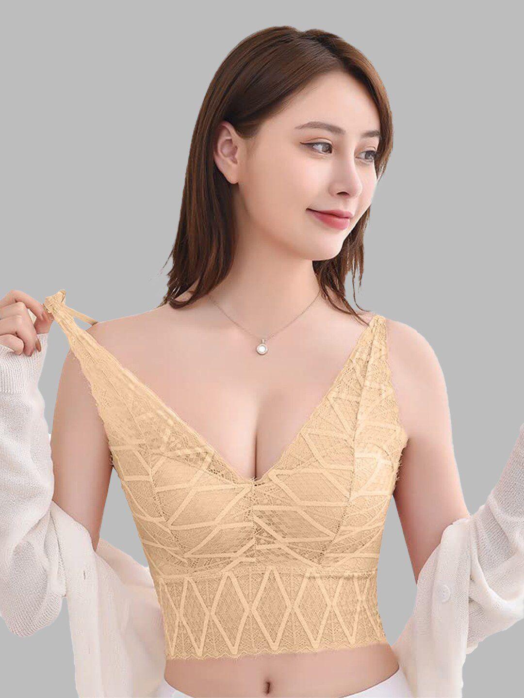 vaghbhatt geometric self design half coverage lightly padded bra