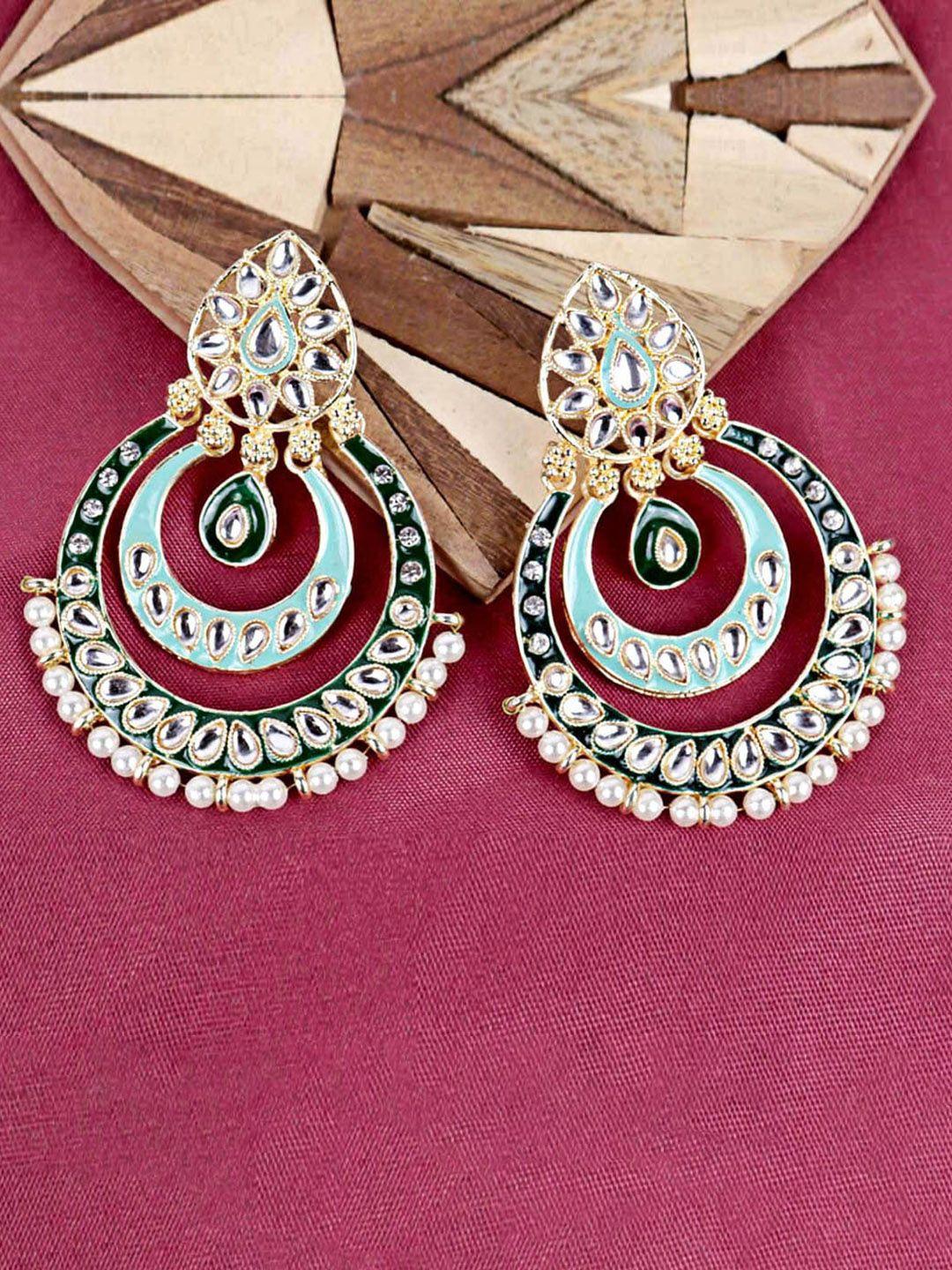 vaghbhatt gold-plated chandbalis earrings