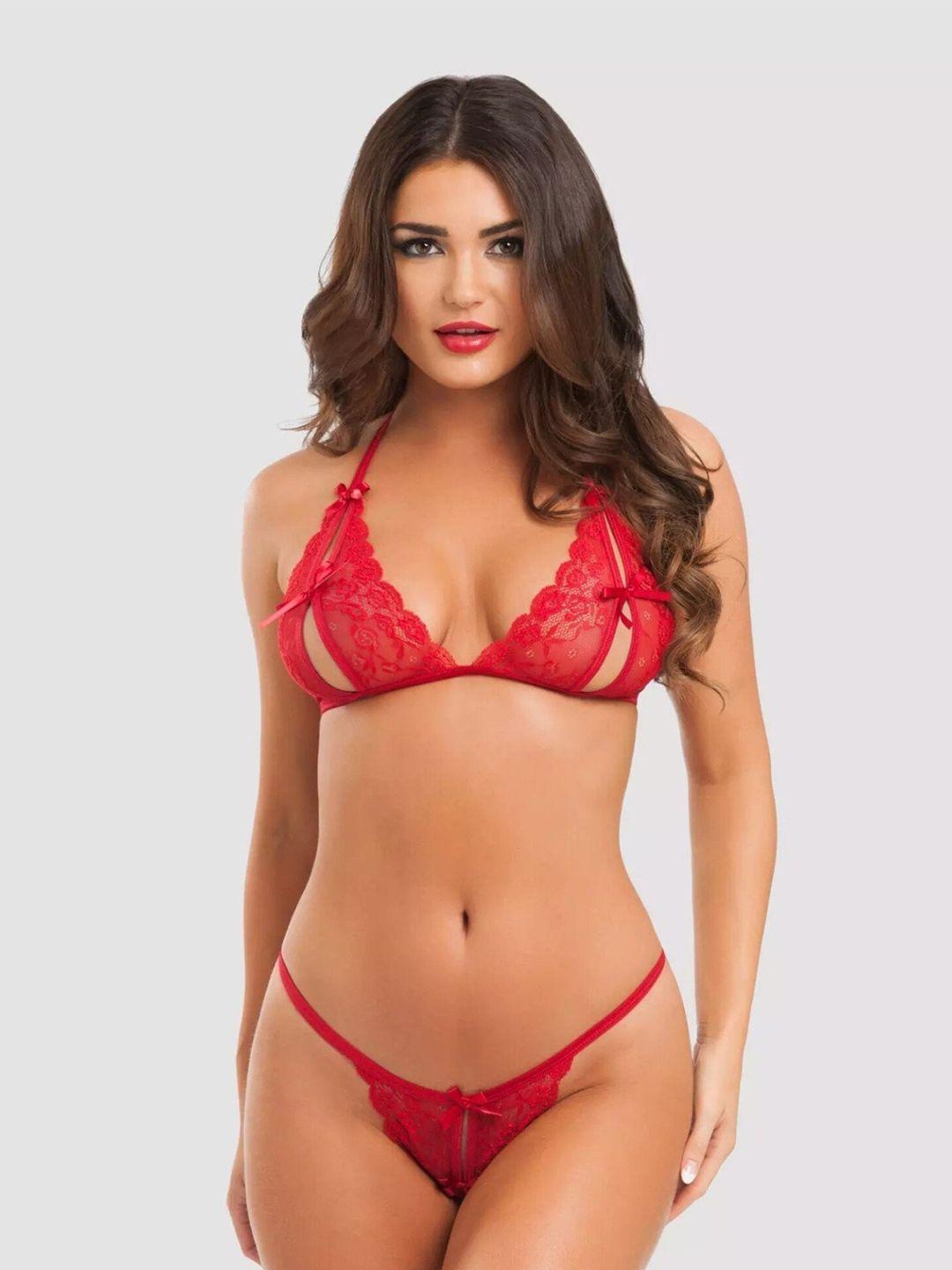 vaghbhatt laced halter neck lingerie set- bdesg11