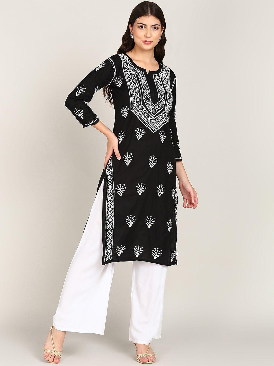 vahson ethnic motifs embroidered chikankari kurta