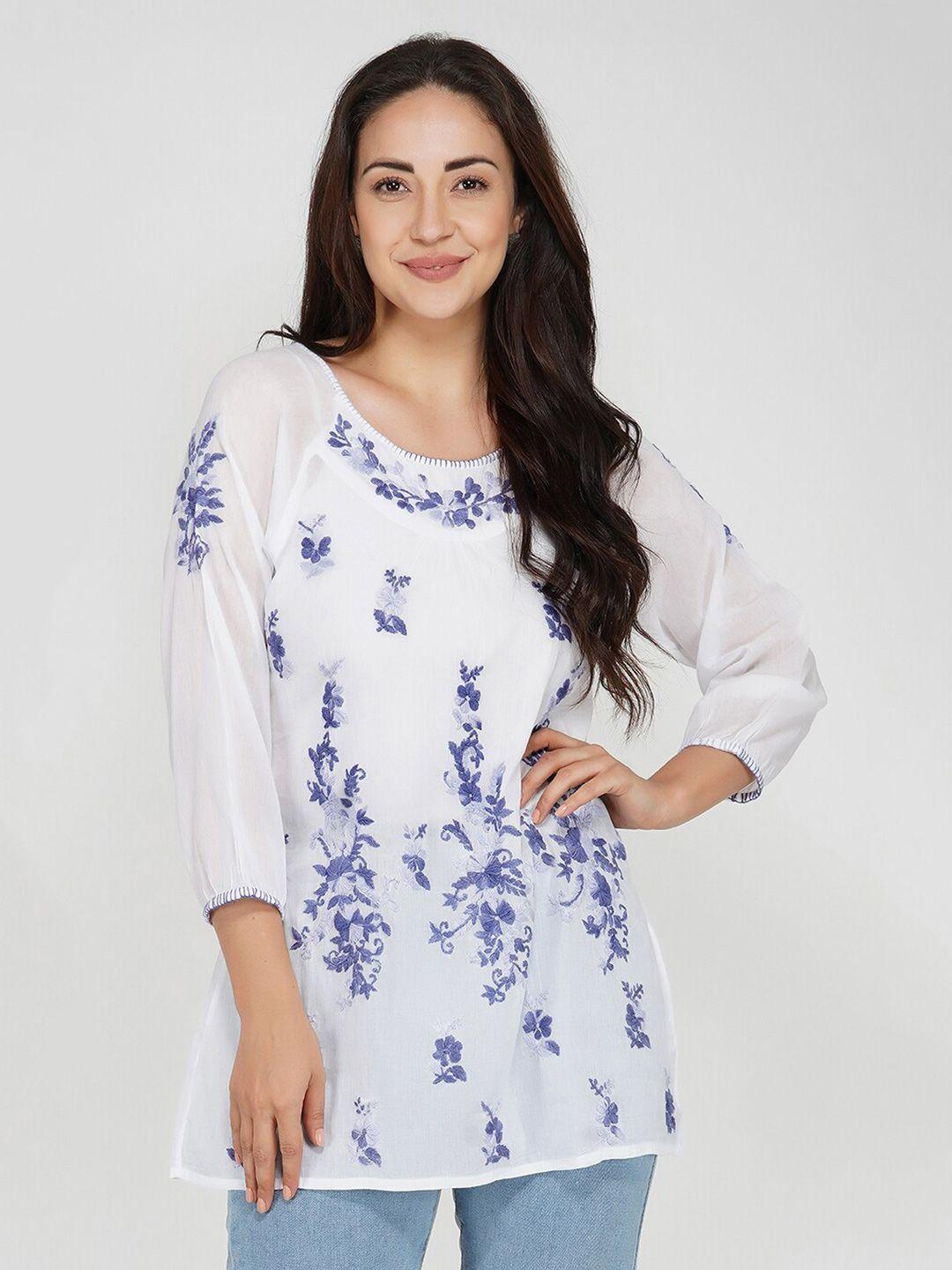 vahson white floral print top